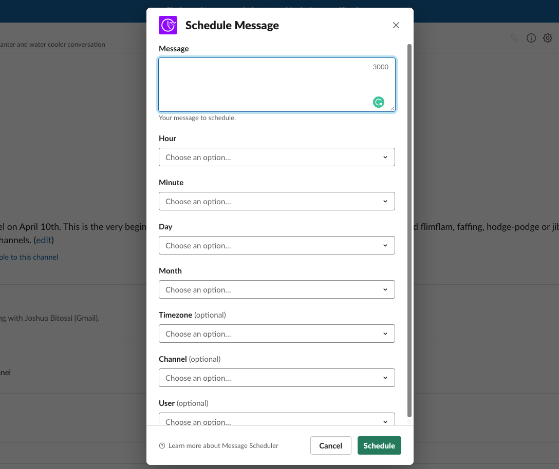 slack message scheduler advanced scheduler